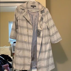 Grey and cream stripped jacket